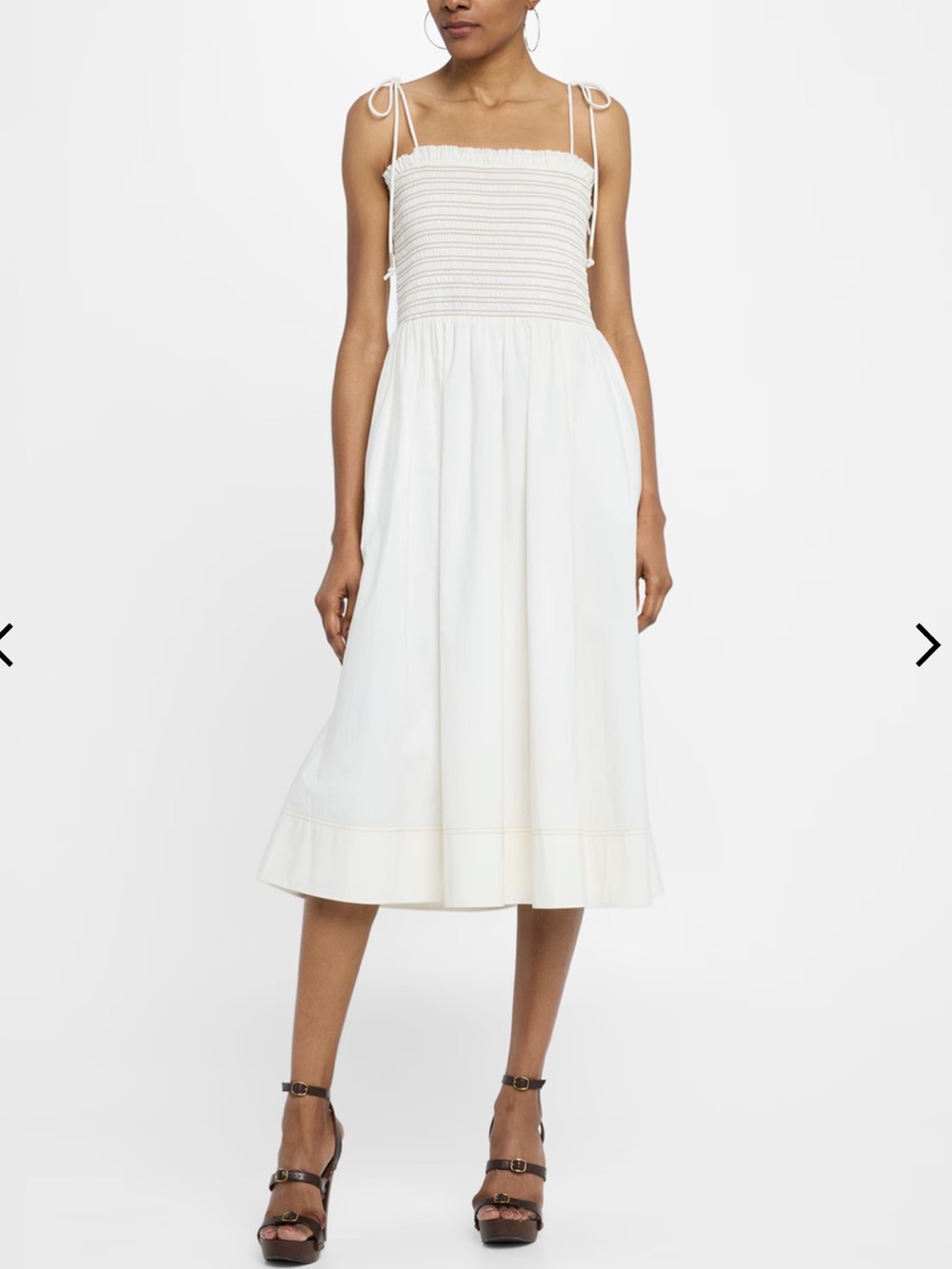 NWT Veronica Beard Kaela Dove Midi Smocked Sundress - SZ M/8-10